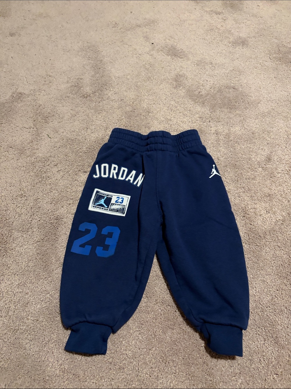 Jordan Navy Blue Kids Fleece Joggers with 23 & Logo